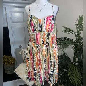 NWT New Look Pink and Yellow Sundress with Spaghetti Straps